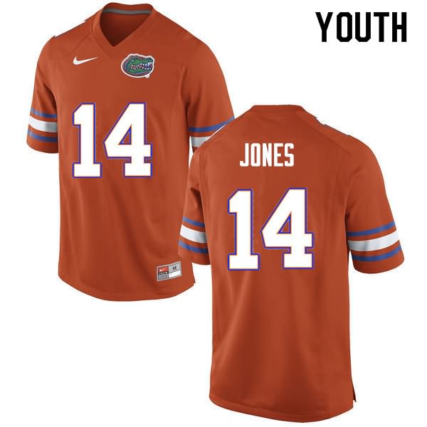 Youth NCAA Florida Gators Emory Jones #14 Stitched Authentic Nike Orange College Football Jersey CFR4865XD